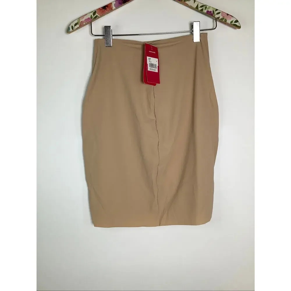 Commando Women's Small Beige Half Slip Control Shorts Mini Skirt Office C12-1